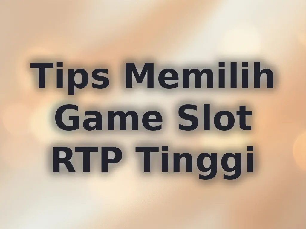 Tips Memilih Game Slot RTP Tinggi